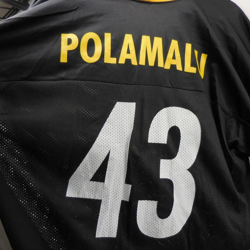 Reebok NFL‎ Pittsburgh Steelers Troy Polamalu 43 Jersey Mens 2XL Black Mesh
